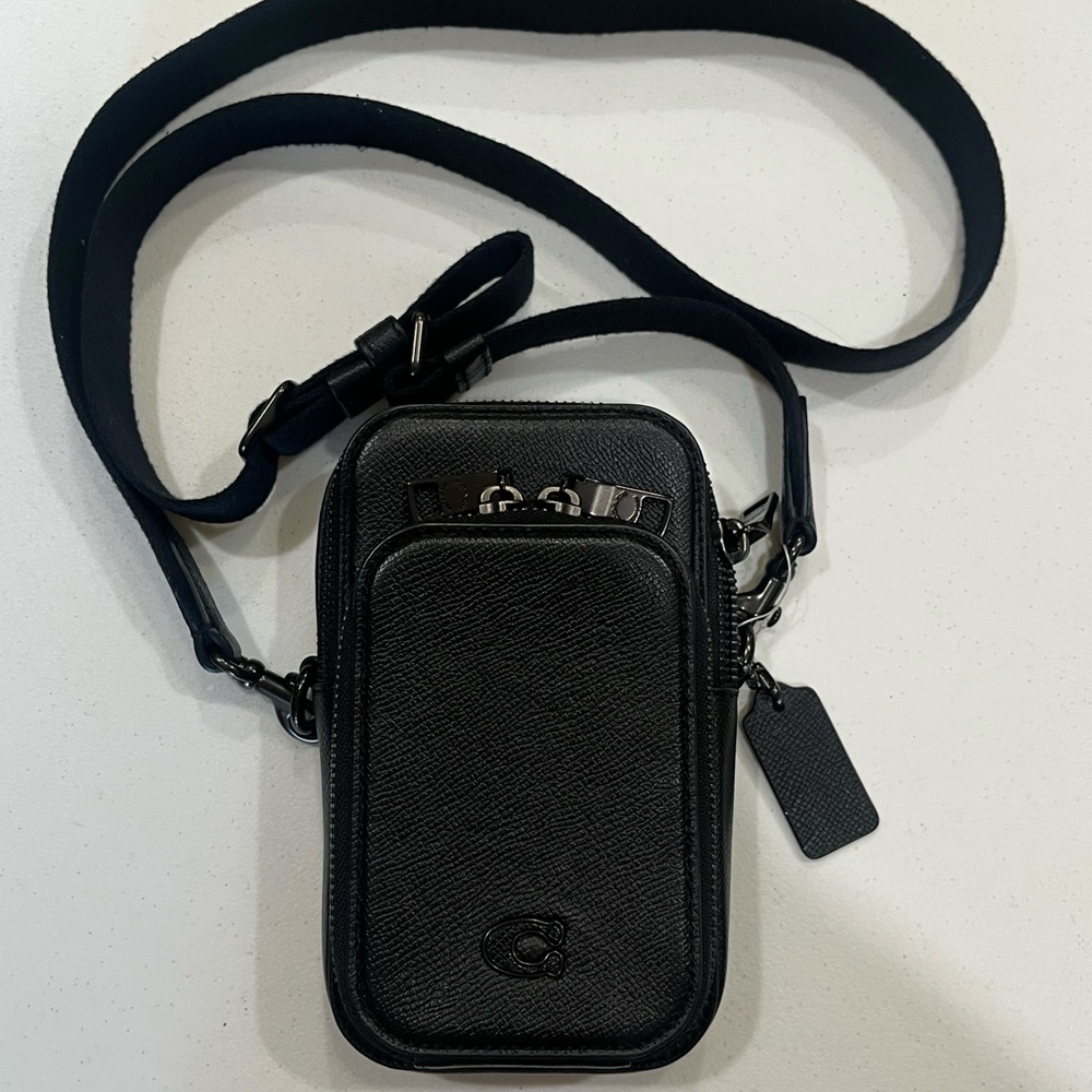 Coach Black Leather Sling/Crossbody Bag